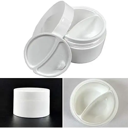 12 weiße Glaskonsolen 4 oz Kosmetikcreme Behälter Verpackung Hohlkappen Kunststoff