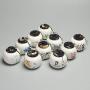 Confetti-Y Hand Painted Ceramic Tea Cans Small Mini Portable PuEr Green Tea Sealed Cans Storage Tanks Travel Tea Caddy,E