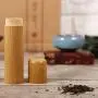 Rundes Teebehälter, Tragbarer Handgefertigter Bambus Teebehälter Lagerungshalter Kaffeebehälter Box Organizer Topf (2.512)