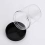 TiaoBug 10pcs 120ml Clear Plastic Empty Storage Jars Wide-Mouth Containers Jars for Beads, Jewelry, Make Up, Nails Art, Cream Black One Size