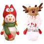 STOBOK 2pcs Christmas Candy Jar Santa Snowman Doll Cookie Gift Bottle Jar Food Storage Container for Xmas Holiday Party Table Decoration