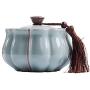 Cereal Containers Ceramic Tea Cans, Household Kitchen Storage Moisture-proof Cans Containers (color : A, Size : D14H10.5CM)