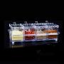 Dsxnklnd 4 in 1 Clear Condiment Jar Seasoning Rack Spice Pots Box Storage Containe with Lid and Spoon