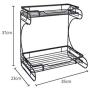 Yxsd 2-Tier Seasoning Shelf Standing Rack Iron Kitchen Bathroom Countertop Storage Organizer Spice Jars Bottle Shelf Holder Rack