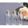 UPSTORE 24pcs (3ml/0.1oz) Empty Clear Glass Wish Bottles with Cork Stopper Refillable DIY Ink Bottle Craft Accessories Portable Travel Makeup Storage Container for Message Jewelry Bath Salt Candy