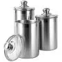 Vencer 3 Piece Set Large Sized 64oz,1.9L Each,304 Stainless Steel Canister Set with Glass Lids, Coffee, Tea, Sugar, Flour Canister for Kitchen Vencer 3 Piece Set Large Sized 64oz,1.9L Each,304 Stainless Steel Canister Set with Glass Lids, Coffee, Tea, Sugar, Flour Canister for Kitchen