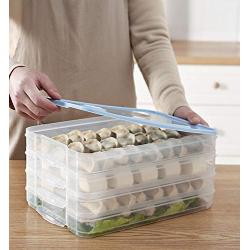 Loneflash Food Storage Container, Single Layer Refrigerator Food Dumplings Airtight Storage Container Plastic Box for Dumplings, Small Volume of Food