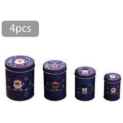 Famtasme Zhanwang17 4PCS Candy Jar,Cookie Storage Box Container Christmas Jar Gift For Children top sale
