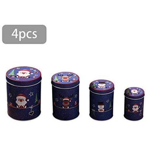 Famtasme Zhanwang17 4PCS Candy Jar,Cookie Storage Box Container Christmas Jar Gift For Children top sale