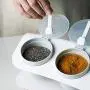 UPKOCH Kitchen Seasoning Storage Box Set Multi Function Clamshell Seasoning Rack Spice Salt Sugar Pot Condiment Container Jar Tray With Lid And Spoon (White) UPKOCH Kitchen Seasoning Storage Box Set Multi Function Clamshell Seasoning Rack Spice Salt Sugar Pot Condiment Container Jar Tray With Lid And Spoon (White)