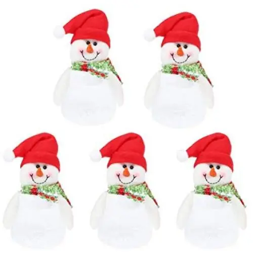 5er-Set Weihnachts-Süßigkeitenbehälter mit Schneemann Figur, Weihnachts-Lebensmitteldose, Sammelbehälter für Kekse