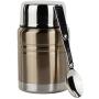 Insulated Food Thermos & Meal Container with Collapsible Spoon (16 oz.) Stainless-Steel Food Jar Hot and Cold Storage | Soup, Coffee, Water, Liquids | Airtight, Leakproof Seal,Gold