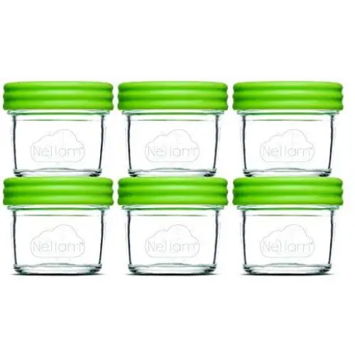 Glasbehälter für Babyflüssigkeit – Dicht, Luftdicht, zum Einfrieren & Zubereiten von selbstgemachter Babyflüssigkeit – Wiederverwendbar, BPA-frei, 6 x 4oz Set