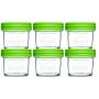 Nellam Baby Food Storage Containers - Leakproof, Airtight, Glass Jars for Freezing & Homemade Babyfood Prep - Reusable, BPA Free, 6 x 4oz Set, that is Microwave & Freezer Safe