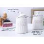 Canisters Sets for the Kitchen, Safer and Healthier Ceramic Kitchen Canisters set of 3 for Saving Sugar Tea Coffee Jars with Airtight Lids White Canister Food Storage jars TAWCHES TC001 (C White 3pcs)
