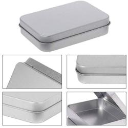 Milue Small Metal Tin Silver Flip Storage Box Case Organizer For Money Coin Candy Key (02#)