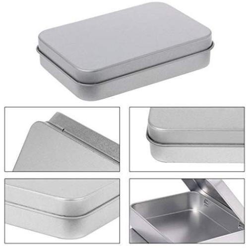 Milue Small Metal Tin Silver Flip Storage Box Case Organizer For Money Coin Candy Key (02#)