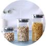 Transparent Glass Dry Grains Food Storage Container Jars Kitchen Organizers Sealing Storage Case,300Ml