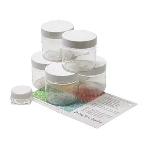 Bouteilles en Plastique PET Rondes Reutilisables 2 oz (6 pk) avec Couvercles Blancs - Compatible avec Pot de Baume Bouteilles en Plastique PET Rondes Reutilisables 2 oz (6 pk) avec Couvercles Blancs - Compatible avec Pot de Baume