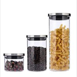 Glass Sealed Jars, Kitchen Household Grain Containers, Storage Spices/Pasta/Oatmeal/Coffee Beans