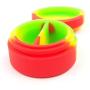 X-Value Non-stick Silicone Wax Container Set 7ml Two Chambers Rasta Oil Jar and Black Border Hexagon Mat and Holder Each 1 Piece