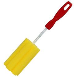 Roots & Branches VKP1143 Canning Jar Cleaning Brush, Bright Yellow with Red