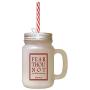 Maroon Fear Thou Not For I Am With Thee Frosted Glass Mason Jar With Straw