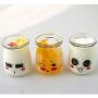 Sunormi 100ml Emoticon Design Pudding Yogurt Glass Jars With Lids 3oz,6Pcs