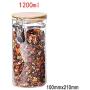 Debuy Food Storage Jar Glass Food Storage Jar with Airtight Seal Bamboo Lid Snap-Fit Glass Canister New(100mmx210mm)