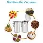 Cookie Jar Cereal Coffee Storage Containers Jar 304 Stainless Steel with Lids Airtight Bpa Free Large, Food Storage Containers Jar for Kitchen Pantry Organization Canister Candy Bulk, 1L