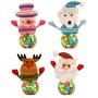 TOYANDONA 4pcs Christmas Candy Jar, Snowman/Bear/Santa Claus/Elk Candy Storage Container Plastic Candy Holder for Home Party Decoration