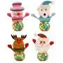 TOYANDONA 4pcs Christmas Candy Jar, Snowman/Bear/Santa Claus/Elk Candy Storage Container Plastic Candy Holder for Home Party Decoration