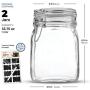 Bormioli Rocco Glass Fido Jars - 33.? Ounce - 1 Liter - with hinged hermetically Sealed Airtight lid for Fermenting, Canning, Preserving, With Exclusive Paksh Novelty Chalkboard Labels Set (2 Jars)