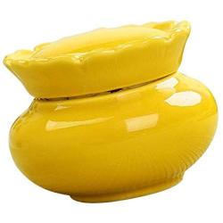 Mini Food Storage Jar with Lid- Modern Design Ceramic Food Storage for Serving Coffee, Tea - Yellow