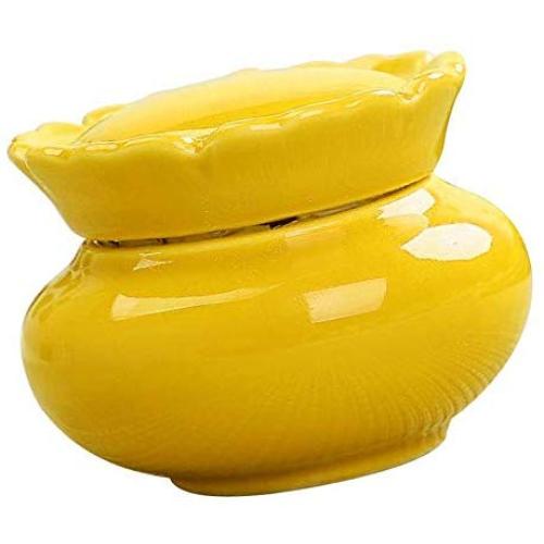 Mini Food Storage Jar with Lid- Modern Design Ceramic Food Storage for Serving Coffee, Tea - Yellow