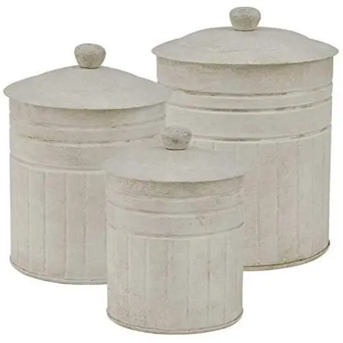 Park Designs Metal Crimped Canisters Set – Metallische, gebürstete Behälter-Set von Park Designs