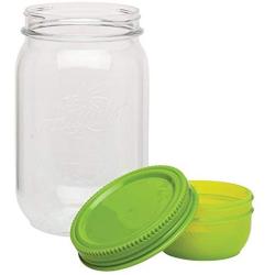 Mason Jar Divider Cup for Salads, Dips, and Snacks Leaf Green / Wide Mouth