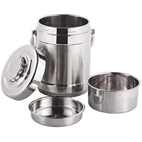 Thermos Food Jar Straight form Thermos Stainless Food Flask Portable Handle Three-tier Independent Food Box (Size : 1600ml)