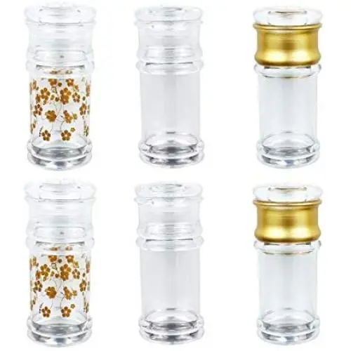 Bouteilles d'assaisonnement en acrylique BESTONZON, 6 pièces, adaptées au stockage du poivre/du sel, faveur pour barbecue/cuisine