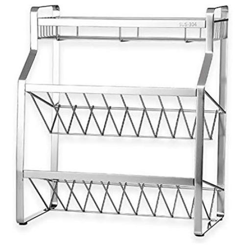 CJM A 3-Tierstanding Shelf Rack Kitchen Bathroom Countertop, Storage Organizer Spice Jars Bottle Shelf Holder Rack