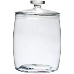 Amici Home, A7CN103R, Arlo Collection Glass Canister Cookie Jar, Food Safe, Push Top Lid and Plastic Gasket, 320 Ounces, Large