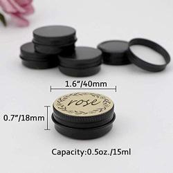 31pcs 0.5oz/15ml Black Aluminum Tin Jar with Screw Lid and Blank Labels