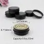 31pcs 0.5oz/15ml Black Aluminum Tin Jar with Screw Lid and Blank Labels
