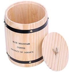 Wooden Coffee Bean Container Canister Storage Jars for Beans Cocoa Nuts and Tea Home Decorations, 10L