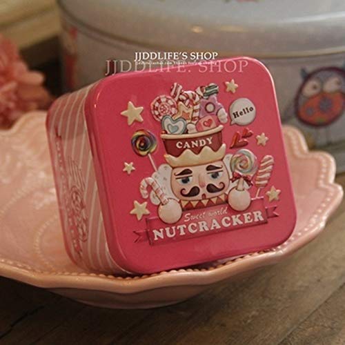 GrassStore Tin Box House Storage 3D Sundries Candle Gift Leaf Favor Container Sewing Kit Box Metal Small Cookies Decor Jar Hinged Candy Display Case Child Iron Customizable 2pcs/1lot (Nutcracker)