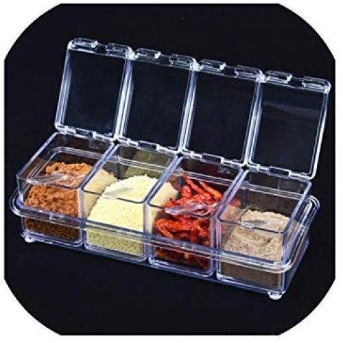 4pcs/set seasoning boxKitchen Organizer Storage Boxes Spices Seasoning Jar Transparent Sugar Salt Bottle Kitchen Accessories,01