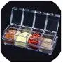 4er Set Würze-Behälter Küchen Organizer Aufbewahrungsboxen für Gewürze Salz Zucker Flaschen, Küchenzubehör, 01