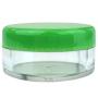 (Quantity: 25 Pieces) Beauticom 5G/5ML Round Clear Jars with GREEN Lids for Lotion, Creams, Toners, Lip Balms, Makeup Samples - BPA Free