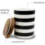 Ensemble de bocaux en céramique Sunddo avec couvercle en bambou – Parfait pour le café, le thé, le stockage des aliments, des bonbons, du sucre – Design moderne, pot en porcelaine, conteneur de cuisine, cadeau pour femmes, rond, blanc et noir, ensemble de