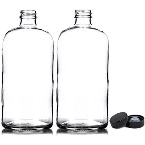 2 Pack ~ 32oz Growler ~ Clear Glass with PolyCone Phenolic Lid for a Tight Seal - Perfect for Secondary Fermentation and Storing Kombucha 2 Pack ~ 32oz Growler ~ Clear Glass with PolyCone Phenolic Lid for a Tight Seal - Perfect for Secondary Fermentation and Storing Kombucha